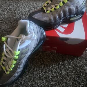Nike Kids Grey & Neon Green Athletic Sneakers